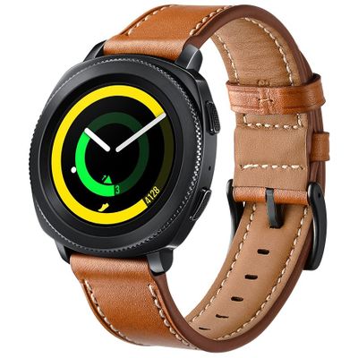 Cazy Bandje geschikt voor Samsung Galaxy Watch 6 / 5 / 4 - Lederen Watchband - Bruin