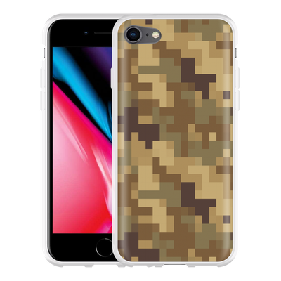 Cazy Hoesje geschikt voor iPhone 8 - Pixel Camouflage