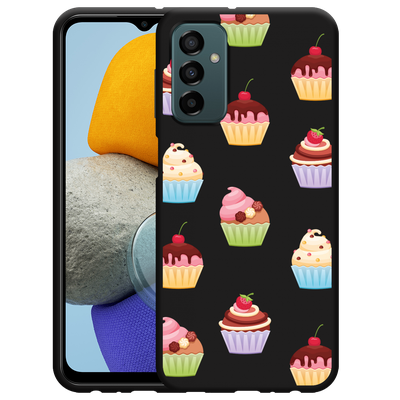 Cazy Hoesje Zwart geschikt voor Samsung Galaxy M23 - Cupcakes