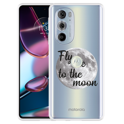 Cazy Hoesje geschikt voor Motorola Edge 30 Pro - Fly Me To The Moon