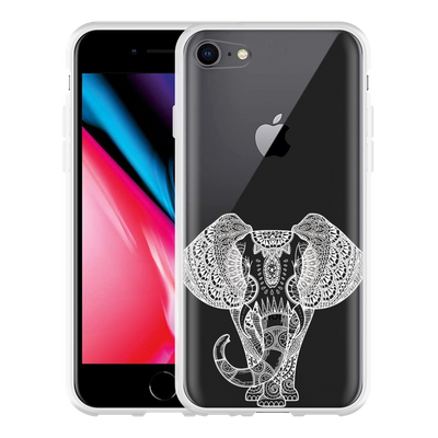 Cazy Hoesje geschikt voor iPhone 8 - Mandala Elephant