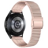 Bandje geschikt voor Huawei Watch GT 2 46mm - Metalen Texture Horlogebandje - Rose Goud