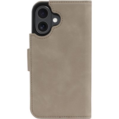 Cazy Uitneembare 2-in-1 Bookcase geschikt voor iPhone 16 - geschikt voor Magsafe - Hoesje met Pasjeshouder - Taupe