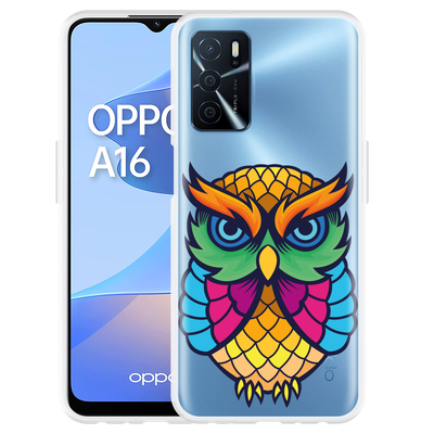 Cazy Hoesje geschikt voor Oppo A16/A16s - Colorful Owl Artwork