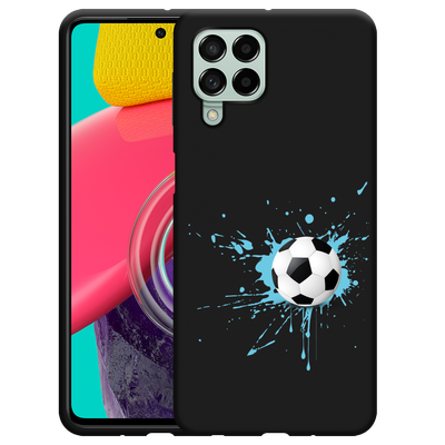Cazy Hoesje Zwart geschikt voor Samsung Galaxy M53 - Soccer Ball