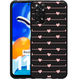 Hoesje Zwart geschikt voor Xiaomi Redmi Note 11/11S - Pink Love