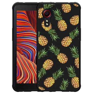 Cazy Hoesje Zwart geschikt voor Samsung Galaxy Xcover 5 - Ananas