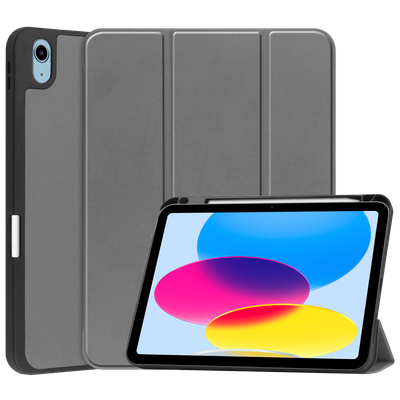 Cazy TriFold Hoes met Penhouder geschikt voor iPad 2022 (10th Gen) - Grijs