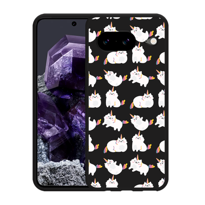 Cazy Hoesje Zwart geschikt voor Google Pixel 8 Unicorn Cat