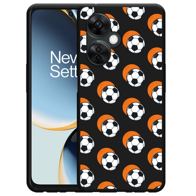 Cazy Hoesje Zwart geschikt voor OnePlus Nord CE 3 Lite 5G Soccer Ball Orange