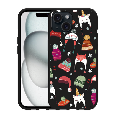 Cazy Hoesje Zwart geschikt voor iphone 15 Winter Hats