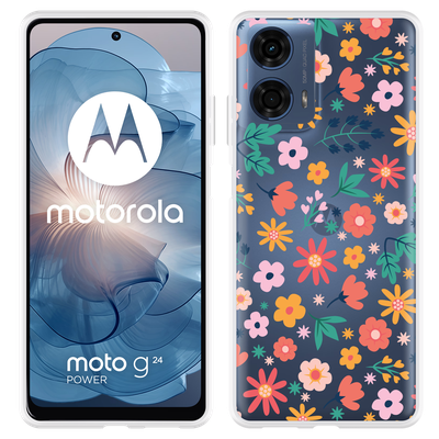 Cazy Hoesje geschikt voor Motorola Moto G04/G04s/G24/G24 Power Always have flowers