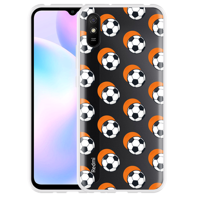 Cazy Hoesje geschikt voor Xiaomi Redmi 9AT - Soccer Ball Orange