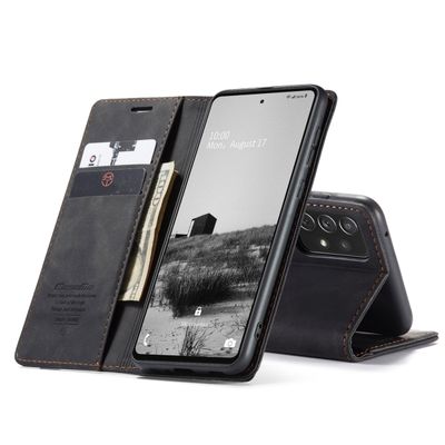 Samsung Galaxy A73 Hoesje - CASEME Retro Telefoonhoesje met Portemonnee - Zwart
