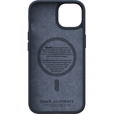 Njord Collections Hoesje geschikt voor iPhone 14 - Zalm Leder - Donkergrijs