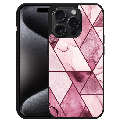 Cazy Hardcase Hoesje geschikt voor iPhone 15 Pro Roze Marmer Mix