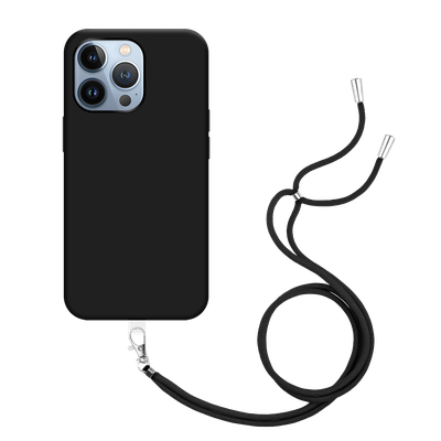 Cazy TPU Hoesje met Koord geschikt voor iPhone 13 Pro - Zwart