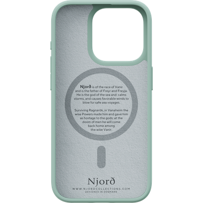 Njord Collections Fabric Hoesje geschikt voor iPhone 15 Pro - Premium Stof - 100% gerecycled materiaal - Turquoise