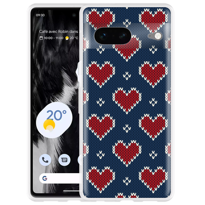 Cazy Hoesje geschikt voor Google Pixel 7 - Gebreide Hartjes