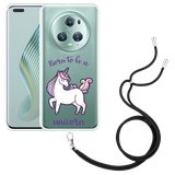 Hoesje met koord geschikt voor Honor Magic5 Pro Born to be a Unicorn