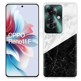 Hoesje geschikt voor Oppo Reno11 F Zwart Wit Marmer