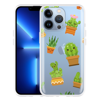 Cazy Hoesje geschikt voor iPhone 13 Pro - Happy Cactus