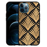 Hoesje Zwart geschikt voor iPhone 12 Pro Max - Art Deco Gold