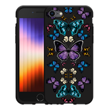 Hoesje Zwart geschikt voor iPhone SE 2022 - Vlinder Symmetrie