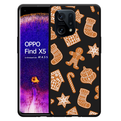 Cazy Hoesje Zwart geschikt voor Oppo Find X5 - Christmas Cookies