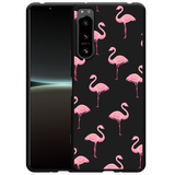 Hoesje Zwart geschikt voor Sony Xperia 5 IV - Flamingo