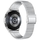 Bandje geschikt voor Huawei Watch GT 2 46mm - Metalen Texture Horlogebandje - Zilver