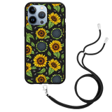 Hoesje met Koord Zwart geschikt voor iPhone 13 Pro - Sunflowers