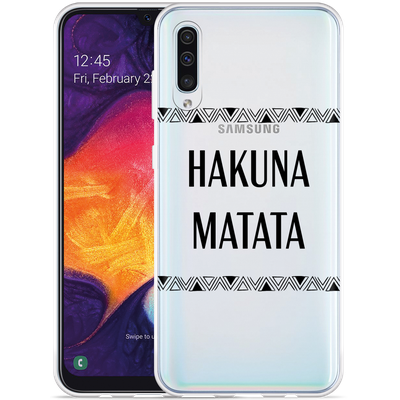 Cazy Hoesje geschikt voor Samsung Galaxy A50 - Hakuna Matata black
