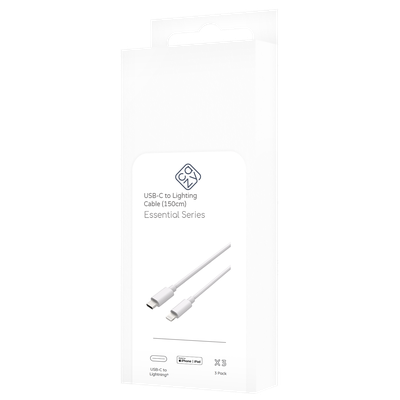 Cazy USB-C naar Lightning Kabel - MFI gecertificeerd - 150cm - Wit - 3 stuks