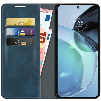 Cazy Wallet Magnetic Hoesje geschikt voor Motorola Moto G72 - Blauw