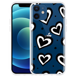 Hoesje geschikt voor iPhone 12 - Watercolor Hearts