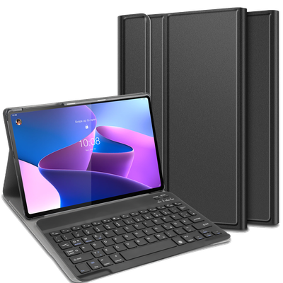 Cazy Hoes met Toetsenbord QWERTZ - geschikt voor Lenovo Tab P12 Pro - Zwart