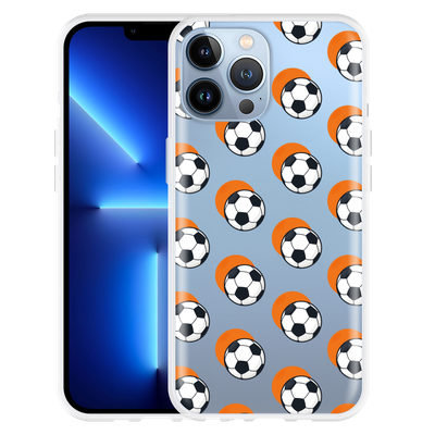 Cazy Hoesje geschikt voor iPhone 13 Pro Max - Soccer Ball Orange
