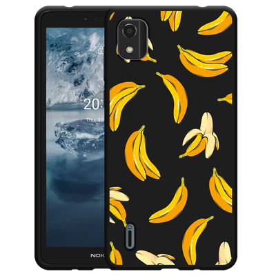 Cazy Hoesje Zwart geschikt voor Nokia C2 2nd Edition - Banana