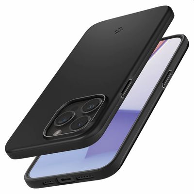 Hoesje geschikt voor iPhone 15 Pro Max Spigen Thin Fit Case - Zwart