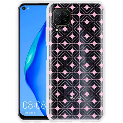 Cazy Hoesje geschikt voor Huawei P40 Lite - Geometrisch Pink