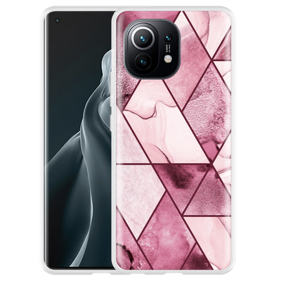 Cazy Hoesje geschikt voor Xiaomi Mi 11 - Roze Marmer Mix
