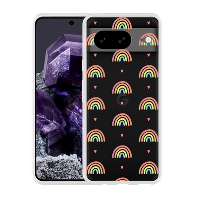 Cazy Hoesje geschikt voor Google Pixel 8 Regenboog Patroon