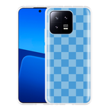 Hoesje geschikt voor Xiaomi 13 Blauw Dambordpatroon