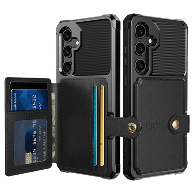 Cazy Magnetic Card Hoesje geschikt voor Samsung Galaxy A55 - Zwart