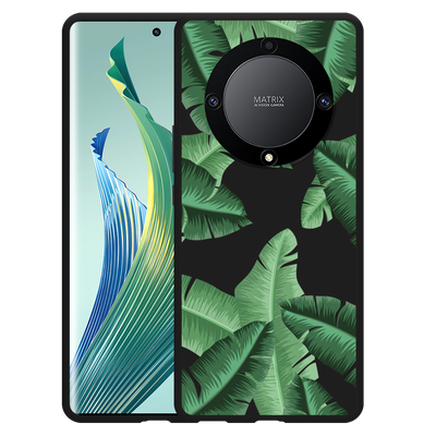 Cazy Hoesje Zwart geschikt voor Honor Magic5 Lite Palm Leaves