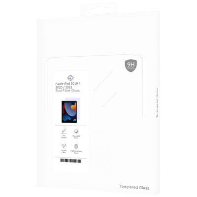 Cazy Tempered Glass Screen Protector geschikt voor iPad 2021 (9th Gen)/2020 (8th Gen)/iPad 2019 (7th Gen) - Blue Filter