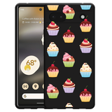 Hoesje Zwart geschikt voor Google Pixel 6a - Cupcakes