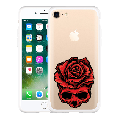 Cazy Hoesje geschikt voor iPhone 7 - Red Skull