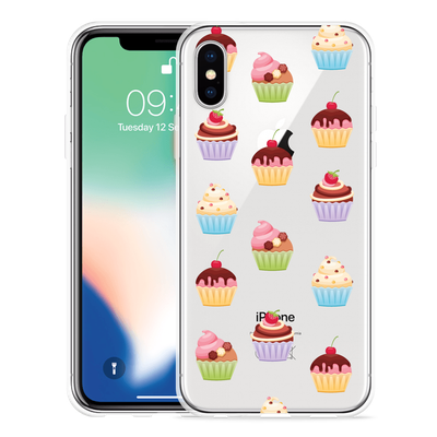 Cazy Hoesje geschikt voor iPhone Xs - Cupcakes